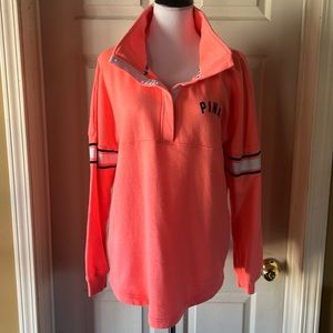 Pink Victoria’s Secret orange oversized sweatshirt